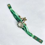 Multi Layer Butterfly Faux Leather Bracelet Watch - Image 2